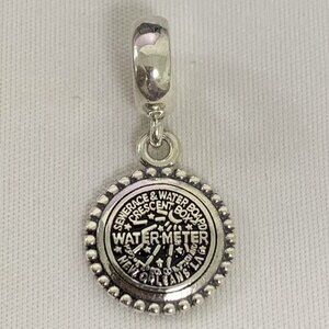 Pandora Orleans Water Meter Manhole Cover Charm, S925 Silver Jewelry